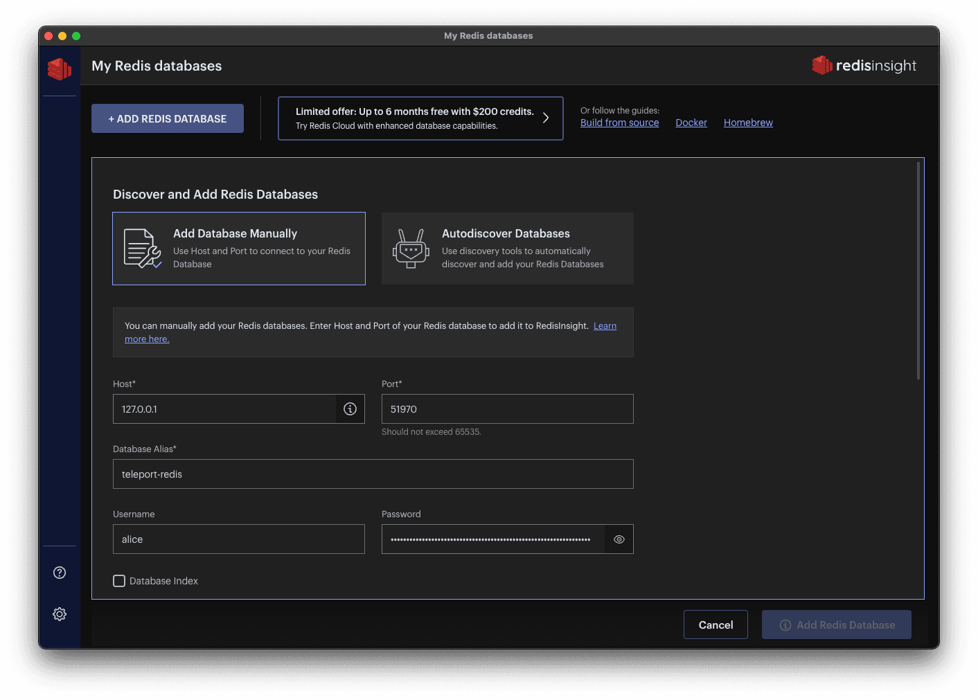 Redis Insight Configuration